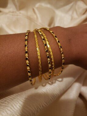 Authentic Stone Gold-Toned Bangles